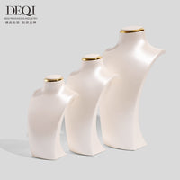Mannequin Bust Necklace Display Stand with Metal Ring for Jewelry Counter
