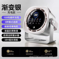 Portable USB Rechargeable Mini Misting Fan with Strong Airflow for Desk and Dorm