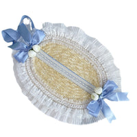 Bonnet Straw Hat with Ribbon Bow for Lolita Dresses and Light Apparel