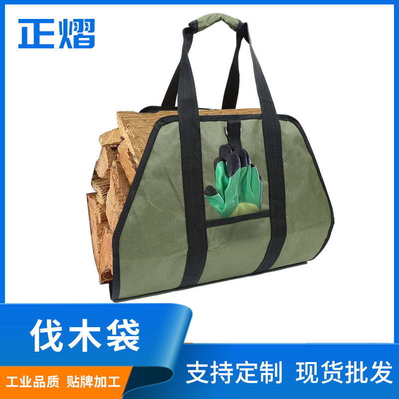 Oxford Cloth Firewood Carrier Bag for Camping and Outdoor Use