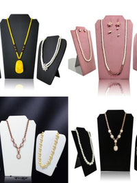 Foldable PU Leather Mannequin Necklace Display Stand Jewelry Holder