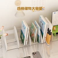 Acrylic Desktop Bookends and Organizer for Books, Files, and Stationery