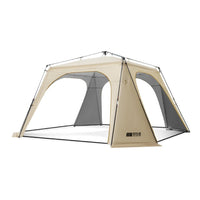Dome Canopy Tent with Black Glue Coating for Outdoor Camping, Sun Protection, Rainproof, and Quick Setup