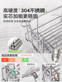 Shuaishi 304 Stainless Steel Over-Sink Dish Drying Rack Expandable Kitchen Drainer Basket for Fruits Vegetables Bowls Plates