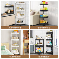 Freestanding Bathroom Corner Storage Shelf, No-Drill Toilet Organizer with Wheels