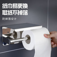 304 Stainless Steel Toilet Paper Holder with Phone Shelf for Bathroom and Hotel
