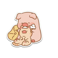 Playful Pig Irregular Mouse Pad, Cartoon Absorbent Non-Slip Desk Mat for Office and Home