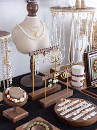 Vintage Wooden Jewelry Display Stand Umbrella Necklace Bracelet Earring Holder Organizer