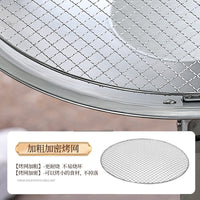 Stainless Steel Foldable Fire Pit with Grill Grate for Outdoor Heating and BBQ