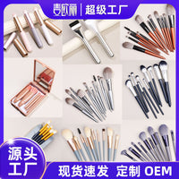 Professional Makeup Brush Set with Foundation, Powder, Eyeshadow, Eyebrow, and Lip Brushes
