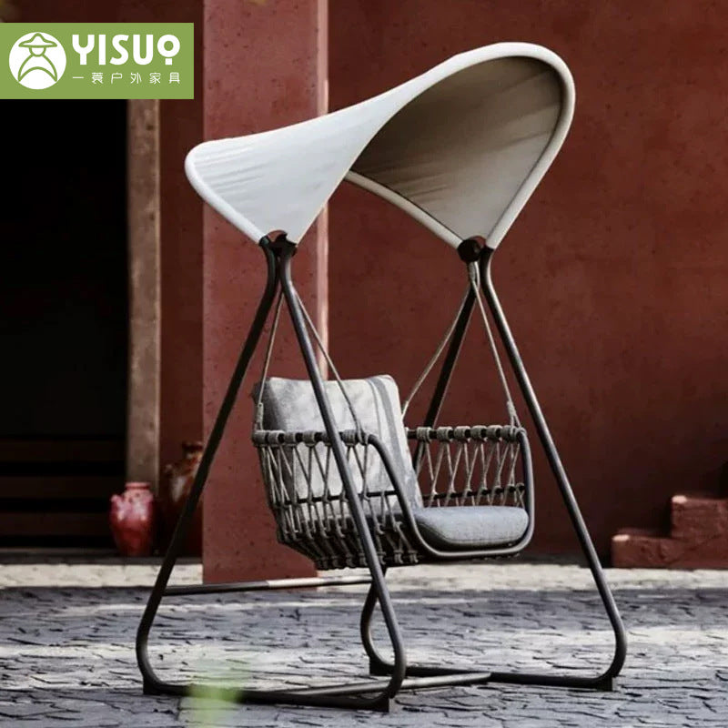 Outdoor Villa Patio Swing Chair Balcony Rocking Chair Courtyard Open-air Waterproof Sunscreen Double Rattan Hanging Basket Chair