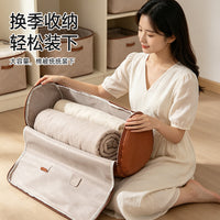 Cylindrical Leather Quilt Storage Bag - Large Capacity, Waterproof, Moisture-proof, Seasonal Organizer