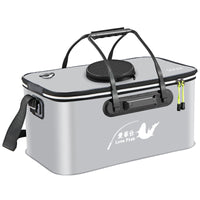 Foldable EVA Live Fish Bucket with Lid, Thickened Fishing Tackle Box, Multi-functional Fish Guard Bucket