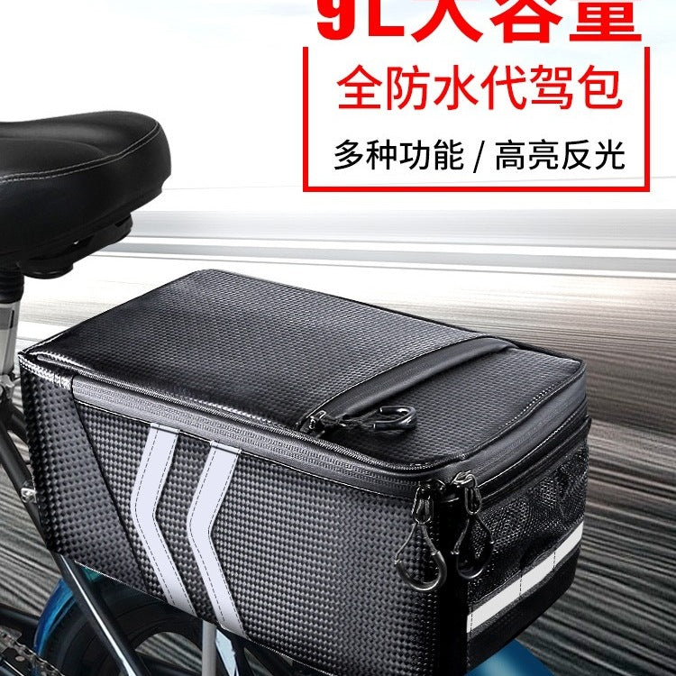 Electric Bicycle Rear Seat Bag, Mountain Bike Tail Bag, Storage Box for E-Bike Battery, Cycling Rack Bag, Gear Pack