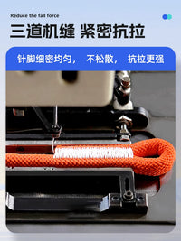 Safety Harness Lanyard with Double Hooks and Buffer Bag for High-Altitude Work