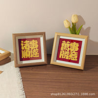 Square Mini Photo Frame Hollow Simple Desktop Solid Wood Picture Frame Ornament