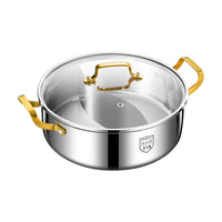 316 Stainless Steel Hot Pot with Divider, Thickened Large Capacity Induction Cooker Compatible