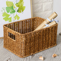 Handwoven Imitation Rattan Storage Basket for Home and Office Organization