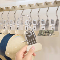 Stainless Steel Skirt and Trouser Hangers with Hooks, Non-slip Clothes Clips for Home Wardrobe Organization