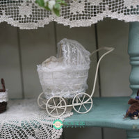 Mini Birdcage Stroller Garden Hanging Iron Art Decoration Courtyard Sundries Ornament
