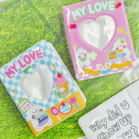 Cute 3-inch Mini Photo Album for Instax & Kpop Photocards, Aesthetic Small Card Holder Book