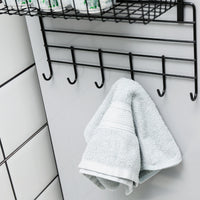 Dormitory Wall-Mounted Storage Shelf with Hooks - No-Drill Bedside Organizer for Students