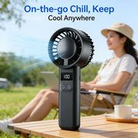 Portable USB Rechargeable Handheld Mini Fan with 120-Speed Adjustment for Outdoor and Desktop Use