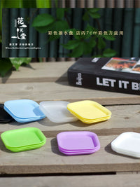 Plastic Plant Pot Saucer for Succulents and Green Plants, Square/Round, Multi-color, Various Sizes