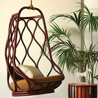 Outdoor Wicker Swing Chair Hanging Basket Seat for Patio Balcony Indoor Leisure