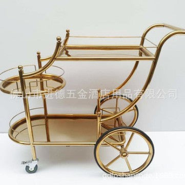 Multi-Tier Bar & Serving Cart with Wheels for Drinks, Desserts, and Snacks