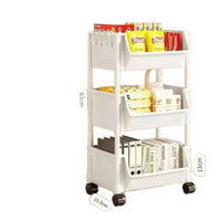 Multi-layer Rolling Book Cart with Wheels for Living Room Bedroom Dormitory Kids Bookshelf