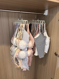 Rotating Double-Row Hanger for Scarves, Belts, and Lingerie - Space-Saving Closet Organizer