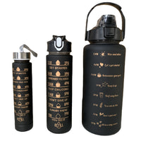 Matte Gradient Large Capacity Plastic Water Bottle Set with Straw for Sports and Travel