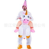 Inflatable Unicorn Riding Costume for Adults and Kids - Halloween Fancy Dress