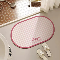 Diatomaceous Earth Bath Mat Non-Slip Quick Dry Absorbent Doormat for Bathroom and Entryway