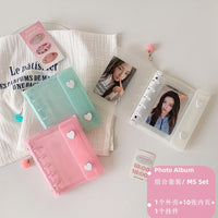 INS Glitter M5 Transparent 3-inch Loose-leaf Photo Album for Kpop Photocards & Instax Mini