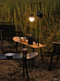 Portable Folding Camping Picnic Table with Lamp Post or Storage Bag
