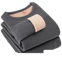 Unisex Extra Thick Thermal Underwear Set with Alpaca Fleece Lining for Winter Warmth