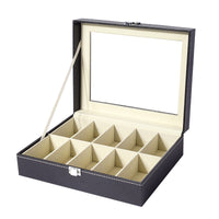 Large Capacity Walnut Storage Box with Glass Lid for Bracelets and Jewelry