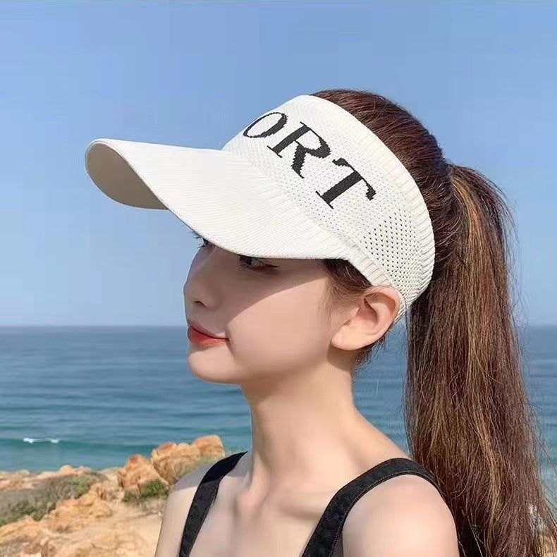 Summer UV Protection Visor Hat for Women Outdoor Sports Running Cycling