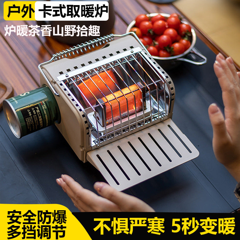 Portable Outdoor Camping Heater with Kettle and Cookware Options