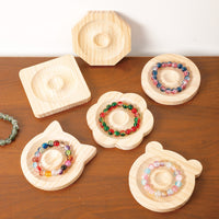 Solid Wood Jewelry Display Tray for Bracelets and Bangles, Beading Design Organizer