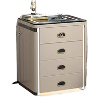 Smart Bedside Table Safe with Wireless Charging, Bluetooth Speaker, and Fingerprint Lock