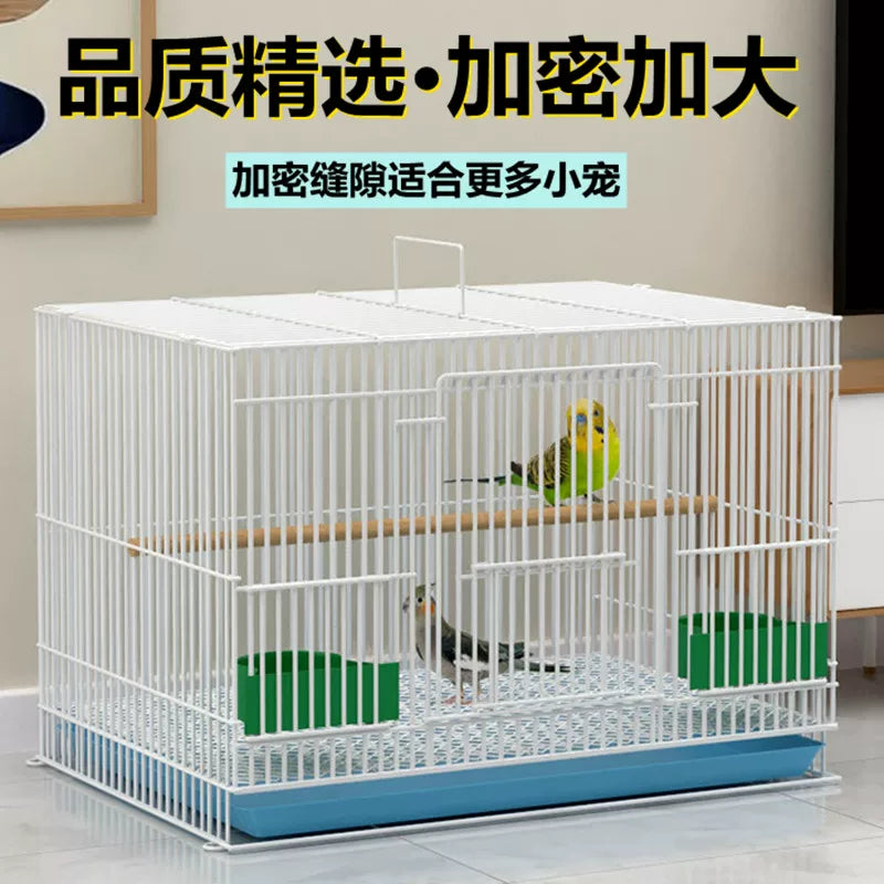 Metal Bird Cage for Parrots, Pigeons, Mynah Birds, and Budgerigars - Durable and Spacious Pet Bird Enclosure