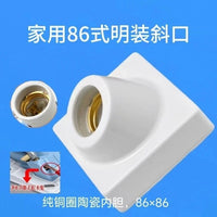 E27 Ceramic Slanted Wall Lamp Holder with Copper Ring