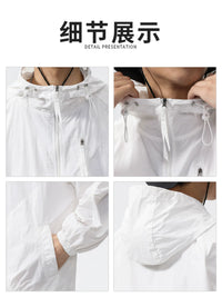 Unisex Summer Sun Protection Jacket Ice Silk Thin Breathable UV Protection Hoodie
