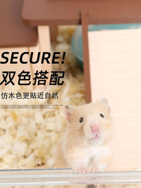 Hamster Two-Tier Activity Platform with Ladder - 3D Printed, Waterproof, Odorless Plastic for Cages