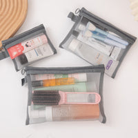 Transparent Mesh Travel Cosmetic Bag Set Portable Large Capacity Toiletry Organizer for Lipstick and Makeup