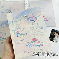 A5 Rose Planet Butterfly 4-Pocket Photocard Binder with Hard Cover for Kpop Photocards