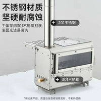 Portable Stainless Steel Folding Wood Burning Camping Stove for Outdoor Heating and Cooking